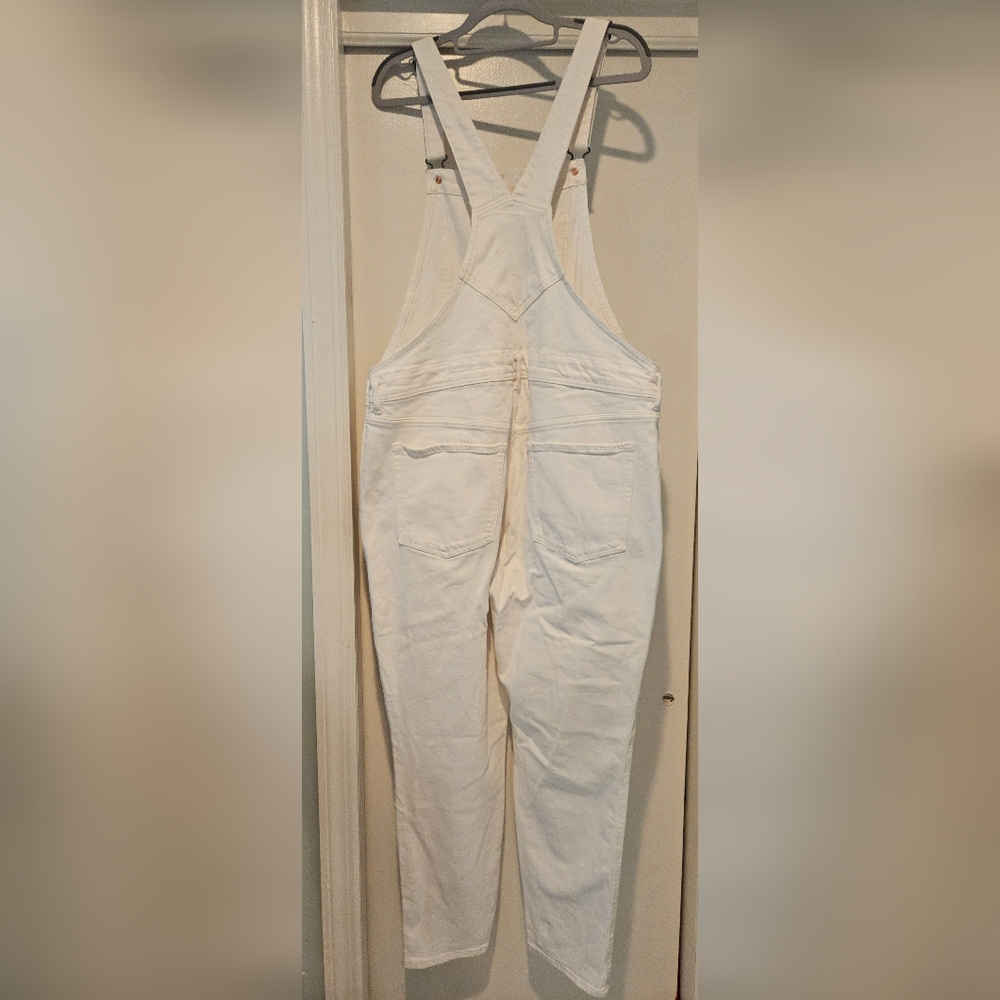 Old Navy Women's White Denim Overalls 16 New Without Tags - Picture 2 of 4